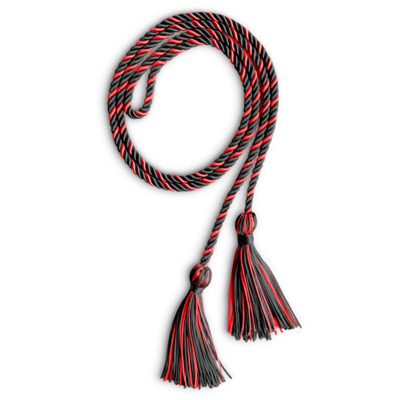 Endea Graduation Single Honor Cord Two-Color (Black/Red) - Image 5
